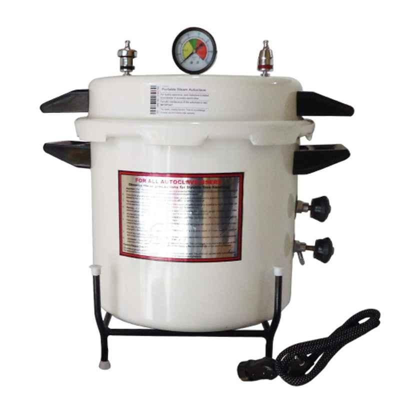 Indosurgicals 21L Aluminium Epoxy Coated Electric Autoclave, 45016