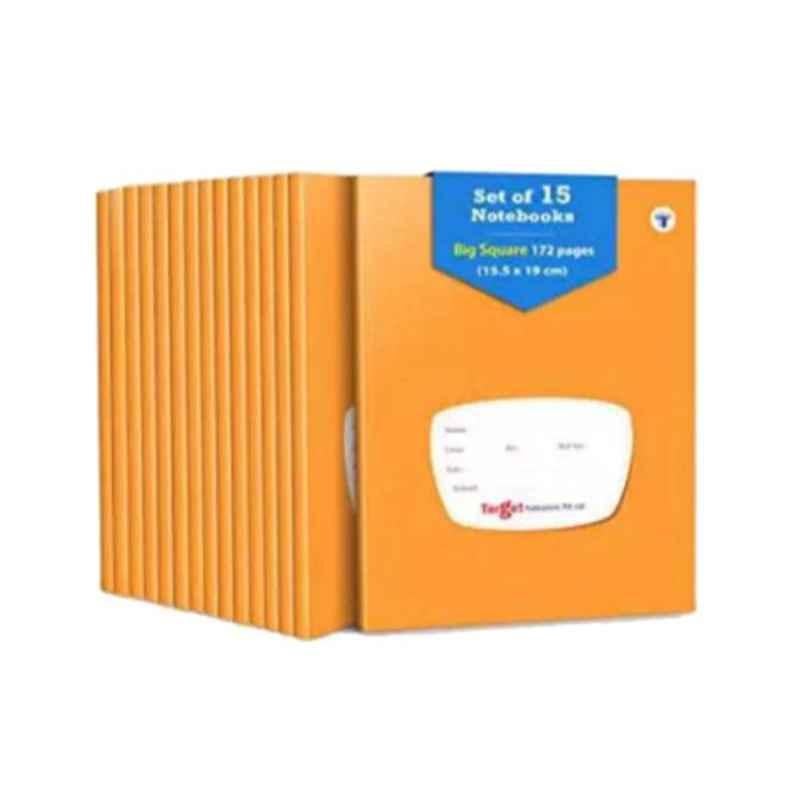 Target Publications 172 Pages Regular Big Square Notebooks for Kids & Students, 1254 (Pack of 15)