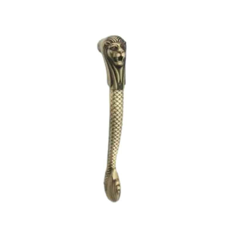 Gloxy 15 inch Brass & Aluminium Antique Finish Gold Lion Shape Main Door Handle