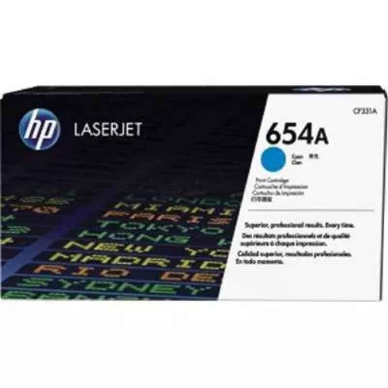 HP 654A Cyan LaserJet Toner Cartridge, CF331AC