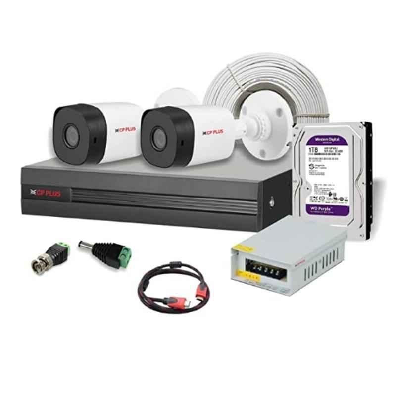 CP Plus 2.4MP 2 Pcs Night Vision Bullet Camera with 4CH DVR, Power Supply, 90m Co-Axial Cable, 1TB HDD, HDMI Cable, BNC & DC, CP-UCK-T2H-B1