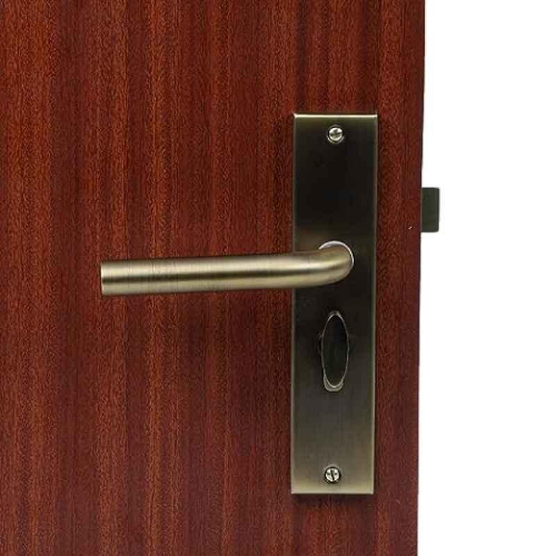 Homexpert MG1106 8 inch 60mm Stainless Steel Antique Brass Finish Cylindrical Plate One Side Key Mortise Door Lock Set