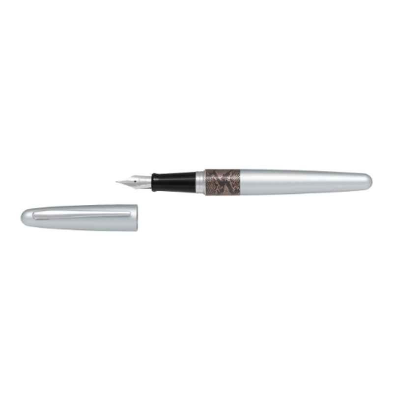 Pilot MR2 1mm Stainless Steel & Brass Black Python Design Body Fountain Pen, 121 P (Pack of 5)