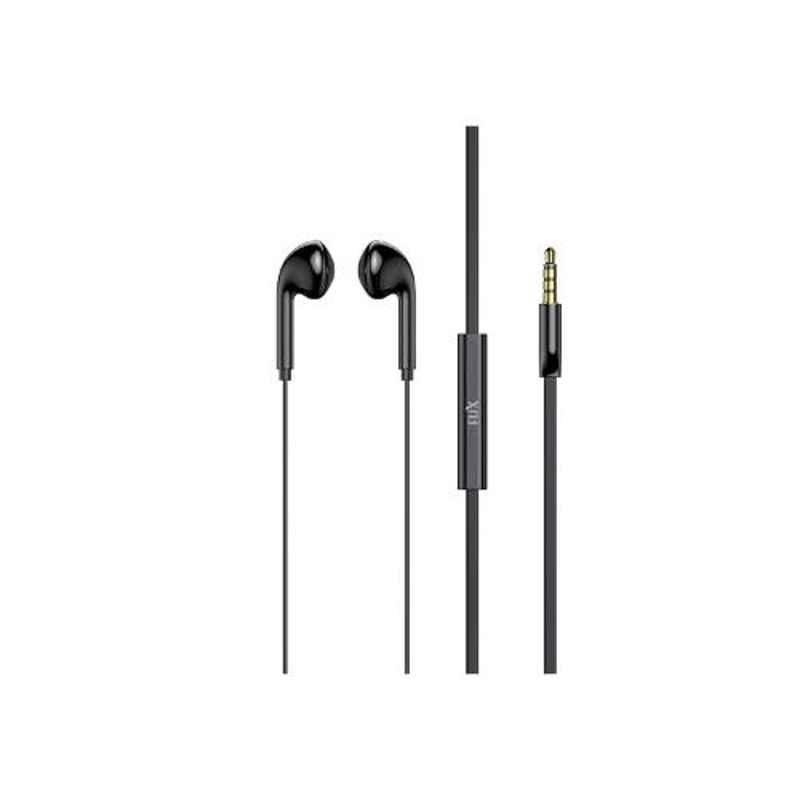 Flix 12.4x39x16cm Black Plastic Wired Earphones, XEP-E31