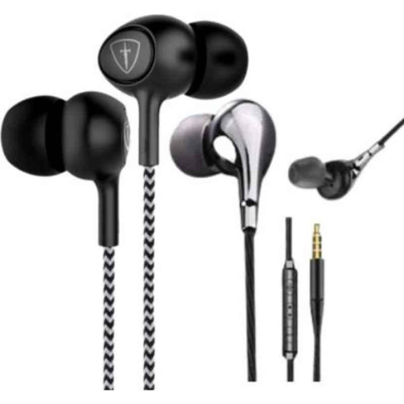 Tiitan S9 Black Wired Earphones & S10 Wired Headset with Mic Combo