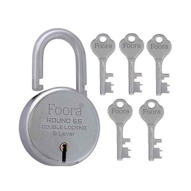 Link 65mm Round Bright Chrome Plated Padlock, L65-LRPL-65