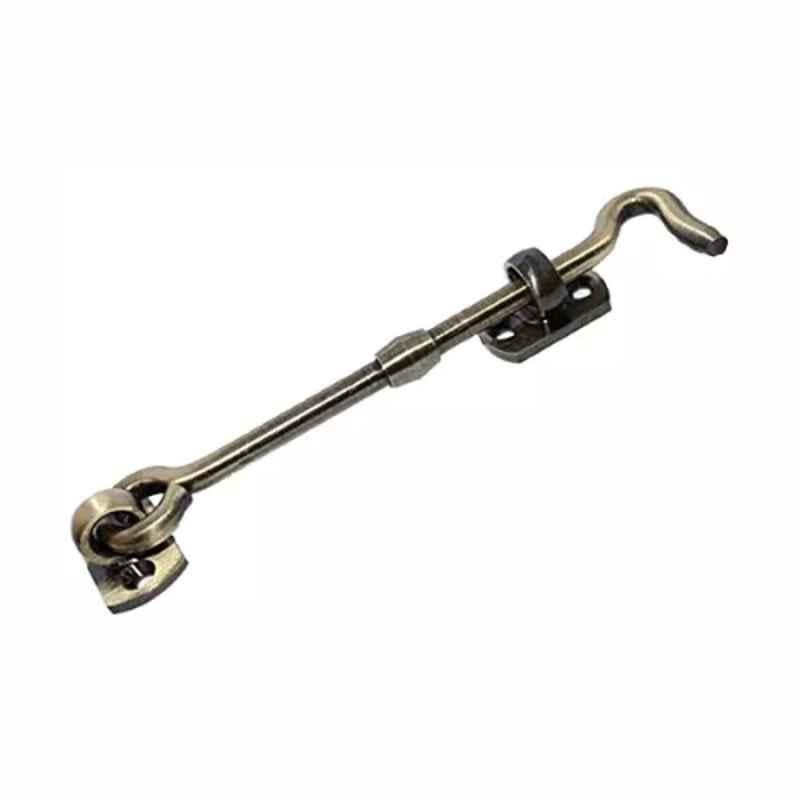RiseOm 5 inch Brass Square Oval Eye Gate Hook, CZ-ZZFM-NIMS (Pack of 2)