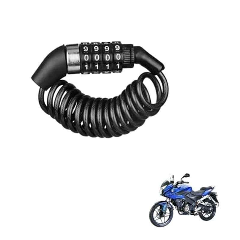 Kozdiko Plastic Black Resettable Password Multi-Use Cable Lock for Bajaj Pulsar AS 150
