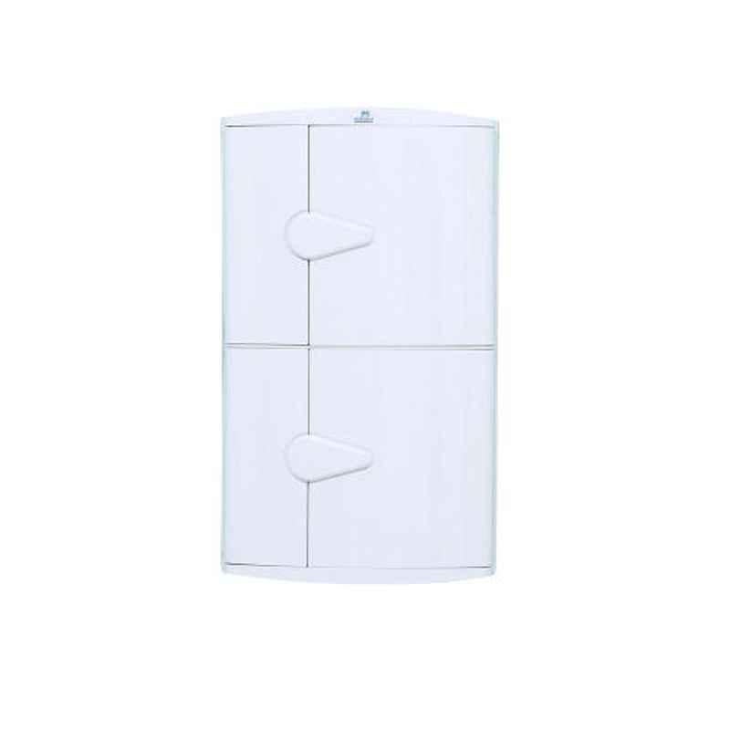 Nilkamal 2D Plastic Ivory Double Door Corner Cabinet