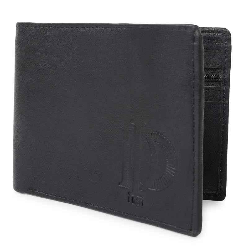I DOT Leather Black Slim Men Wallet with Credit & Debit Card Holder, WLT-05