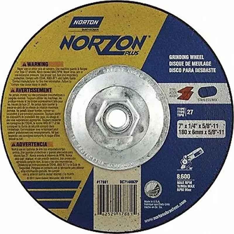 Norton 7 inch 20 Grit Depressed Center Disc, 4DB57