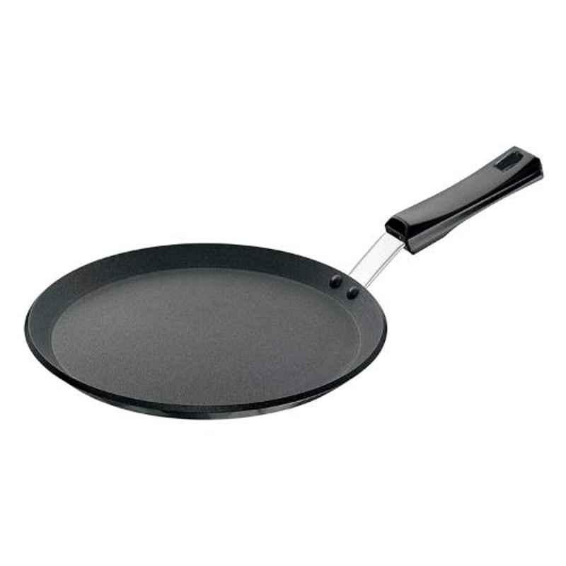 Hawkins Futura 26cm Aluminium Black Non-Stick Flat Tawa with Plastic Handle, HK-KW-Q46