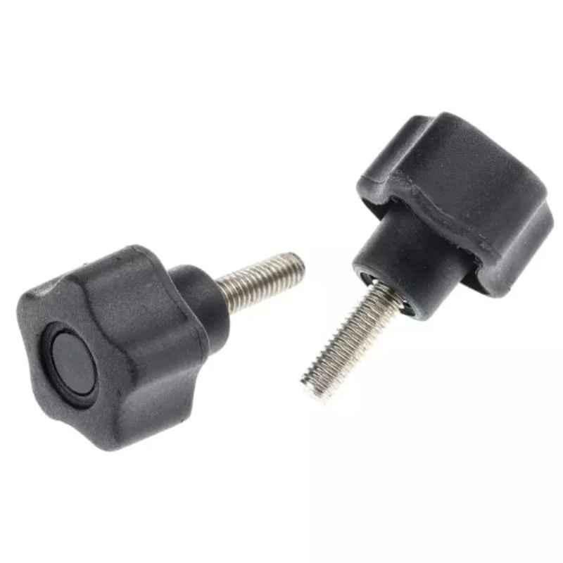 RS Pro M6 Black Multiple Lobes Clamping Knob, 7027636