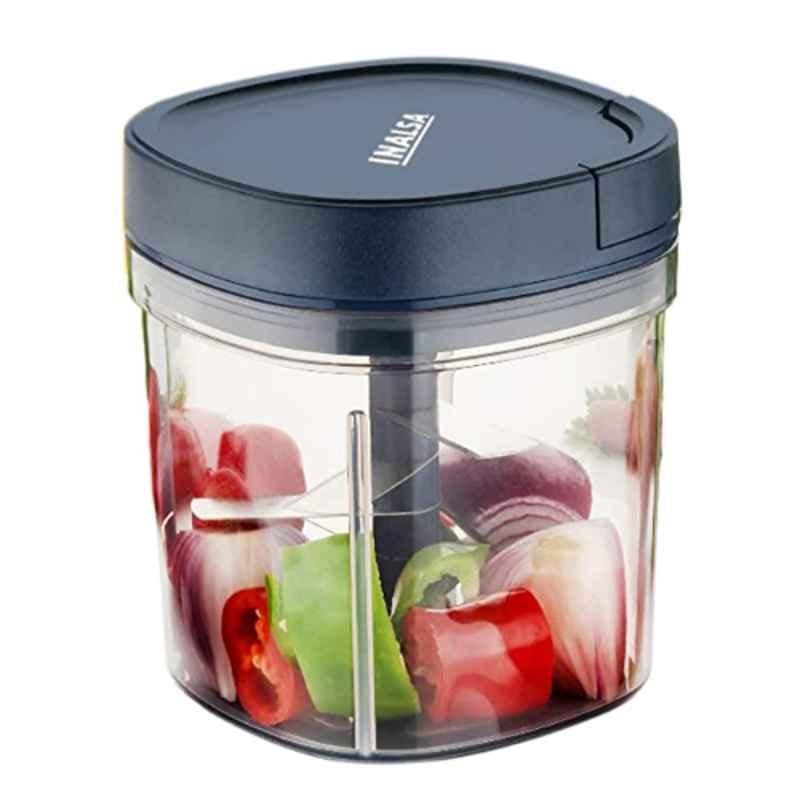 Inalsa 900ml Plastic Navy Blue Manual Chopper