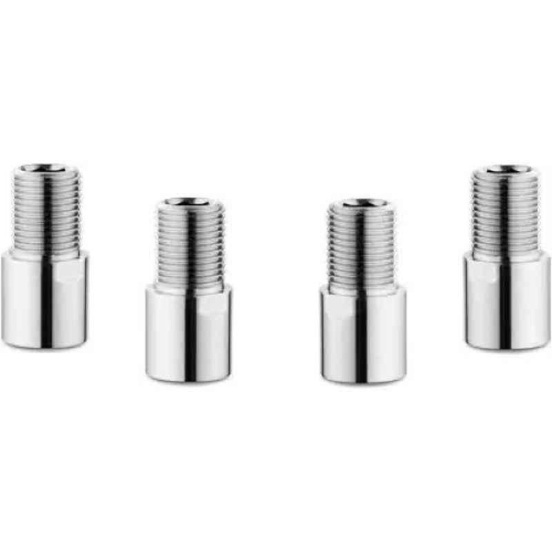 Neelkund 2 inch Stainless Steel Silver Extension Nipple (Pack of 4)