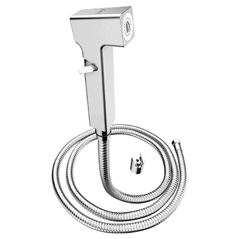 Biut Crysta 15mm ABS Chrome Finish Health Faucet with Brass Inserts, 1m Hose Pipe & Hook, HF-5123