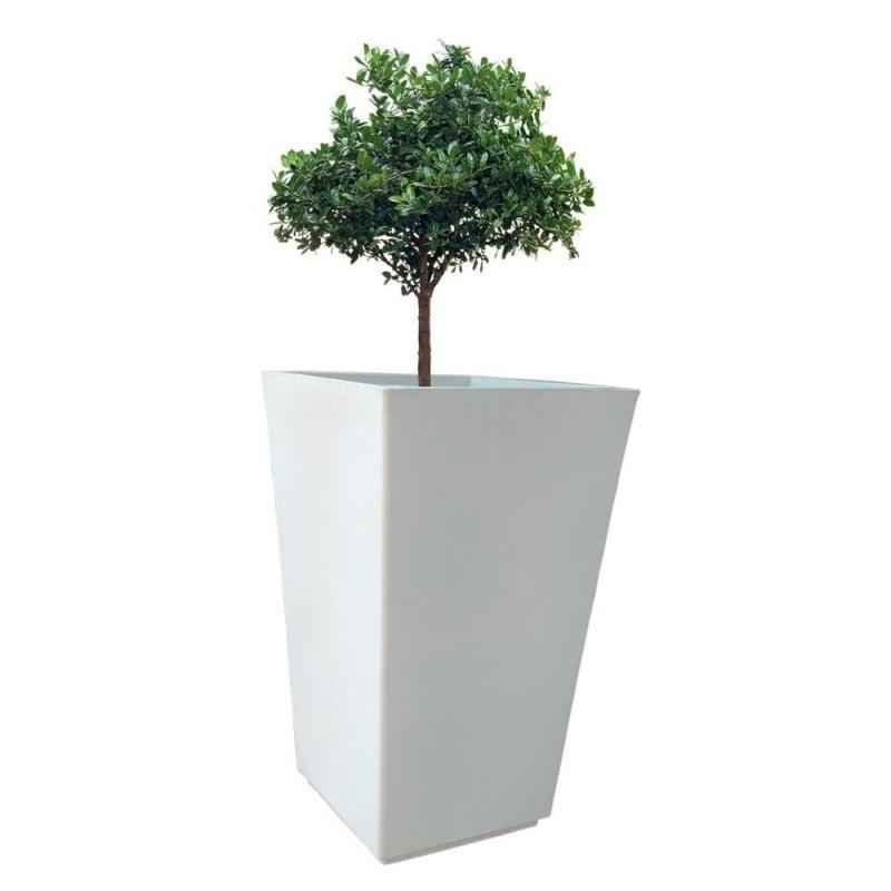 Fox B 18 Inch Square White German Polymer Planter, TK1812-W