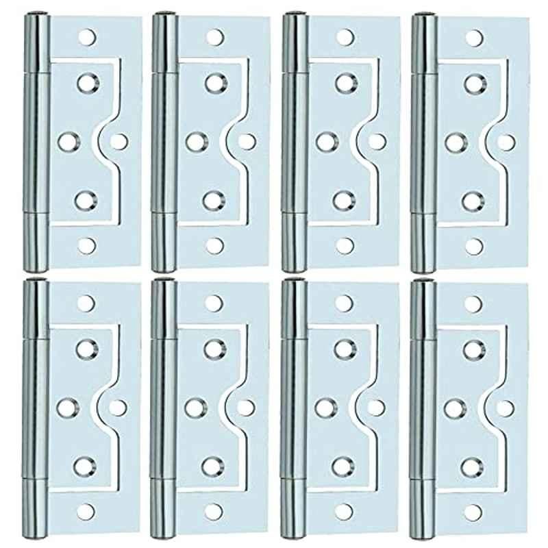 Screwtight 3 inch Iron Chrome Finish Cabinet & Door Flush Hinge, â€ŽS170705CP-8 (Pack of 8)