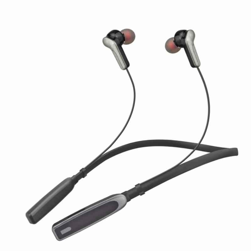 Hitage Empire Grey Bluetooth Neckband Earphone with 26hr Music Time, NBT-627