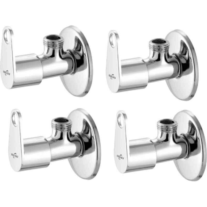 Neelkund Eva Brass Silver Chrome Plated Angle Valve (Pack of 4)