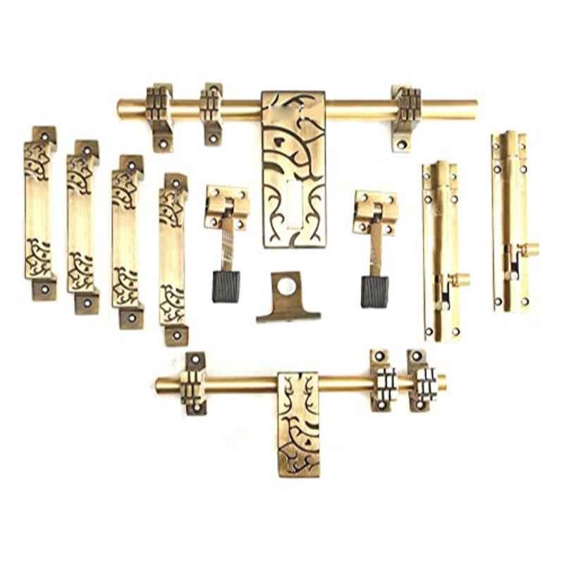 Jovial 10 Pcs Zinc Alloy Antique Brass Double Door Fitting Accessories Kit, DoubleDoor-1018-KT-128-Copy