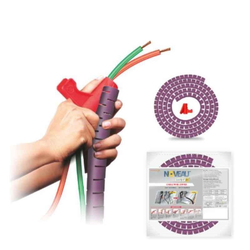 Noveau Safe-T-1ST 28mm 1.5mm Virgin HDPE Metallic Violet Cable Zipper, NSFZ28MV0105 (Pack of 2)