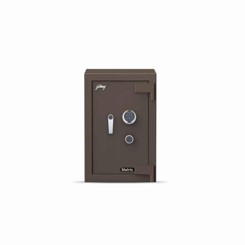 Godrej Matrix 2414 V5 EL 66 Liters Coffee Brown Digital Lock + Key Lock Fire Resistant Digital Safe Locker with Master Password (Tijori)