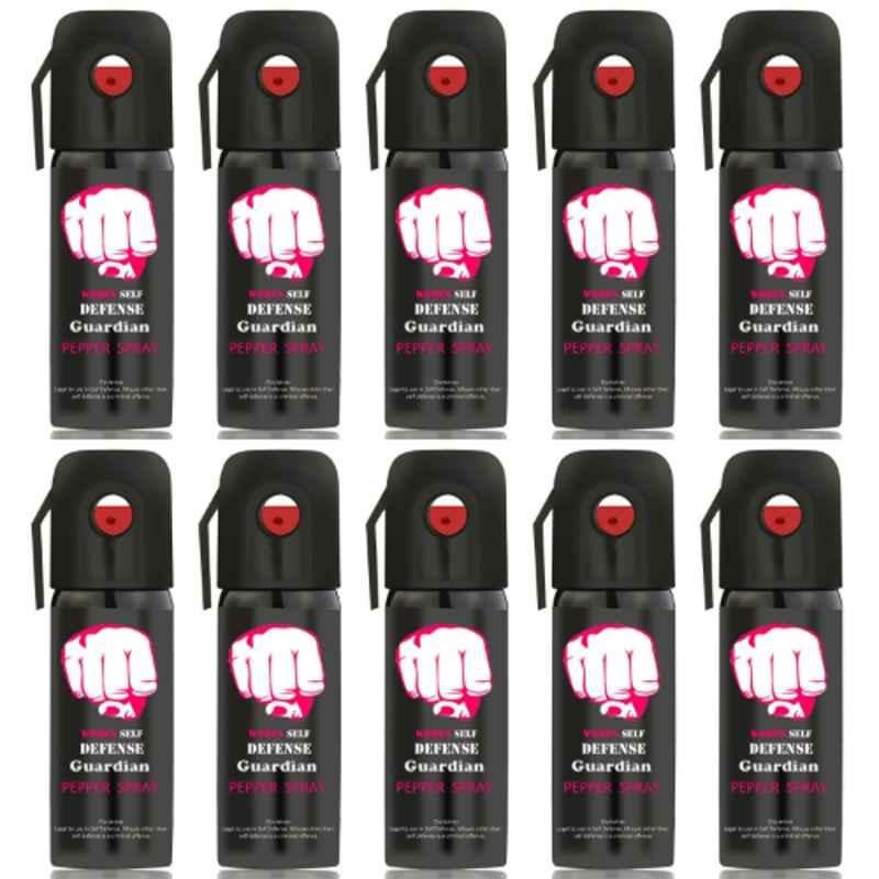 Guardian 55ml Black Self Defense Pepper Spray for Women, GUA-WSD-1001 (Pack of 10)