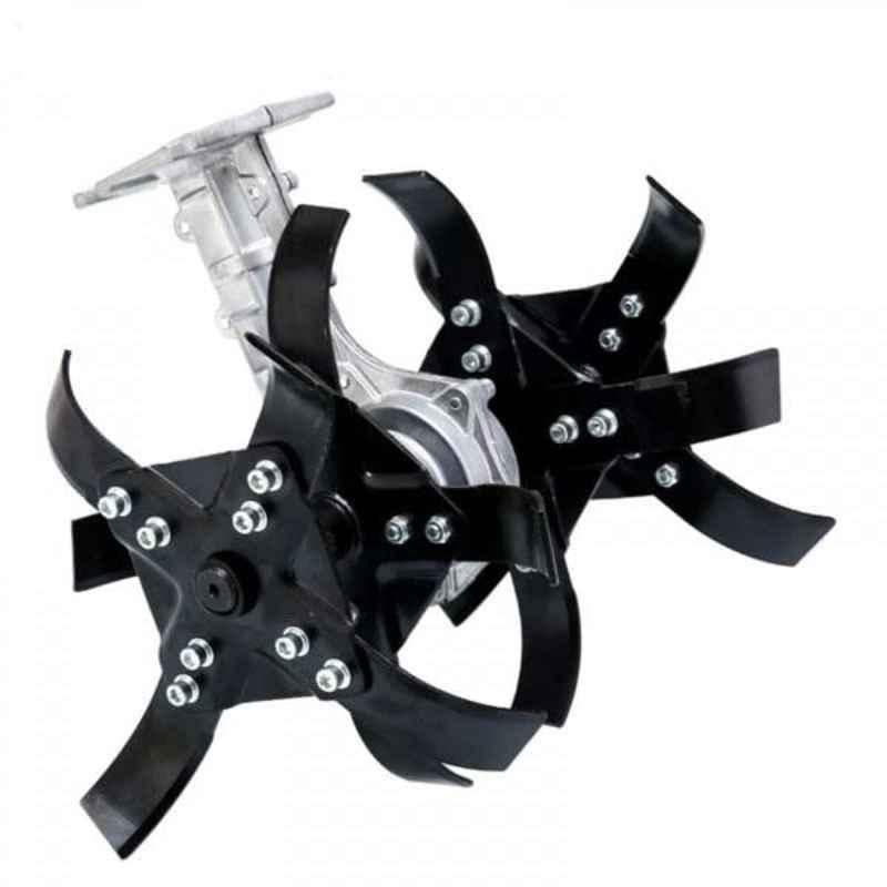 Farmo Tools 28mm 9T Black & Silver Tiller Attachment for Brush Cutter, SNEA0118