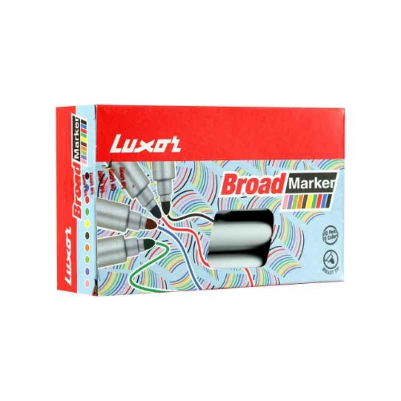 Luxor 10 Pcs Assorted Broad Marker Set, 971-A (Pack of 50)
