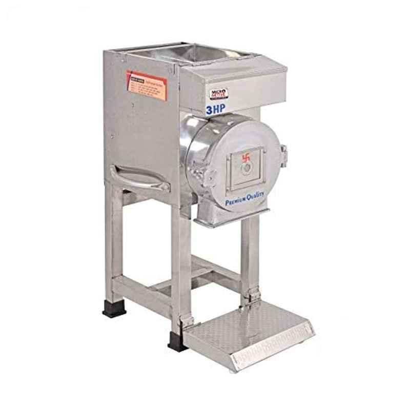 Microactive 3HP Stainless Steel Silver 2 in 1 Fully Automatic Masala & Flour Mill Machine