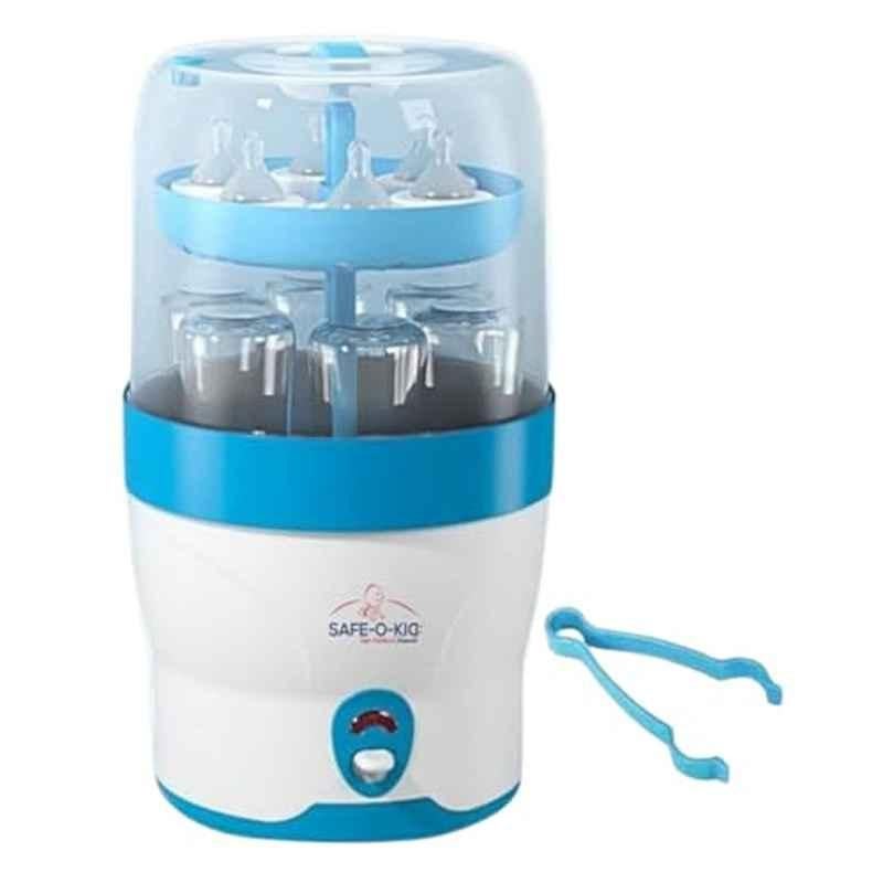 Safe-O-Kid Blue Electric Steam Sterilizer for 6 Feeding Bottles at Once, SOK9FEEDST002