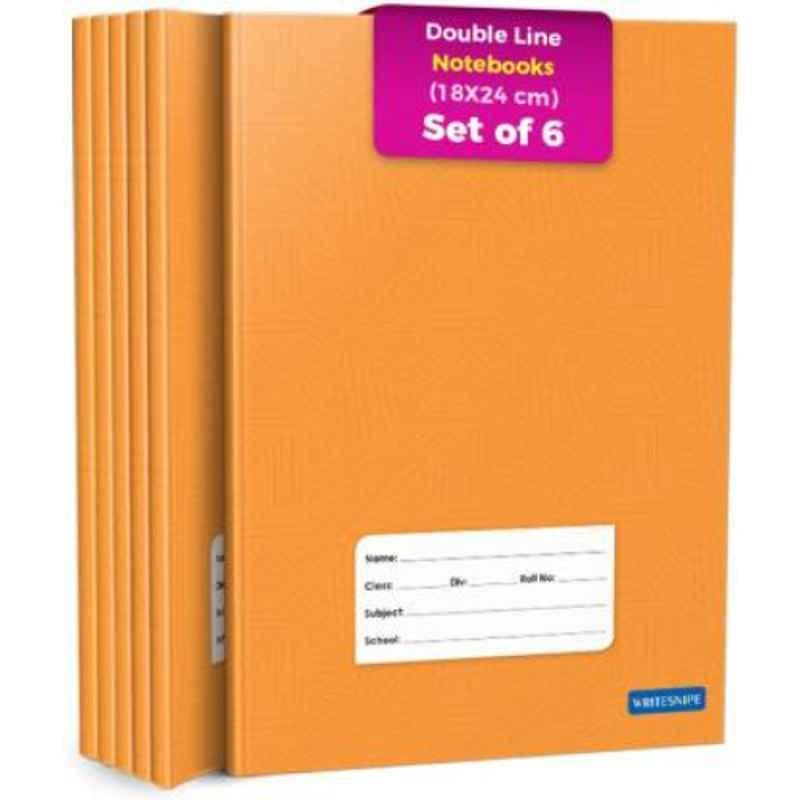 Target Publications A5 176 Pages Brown Ruled Double Line Notebook (Pack of 6)