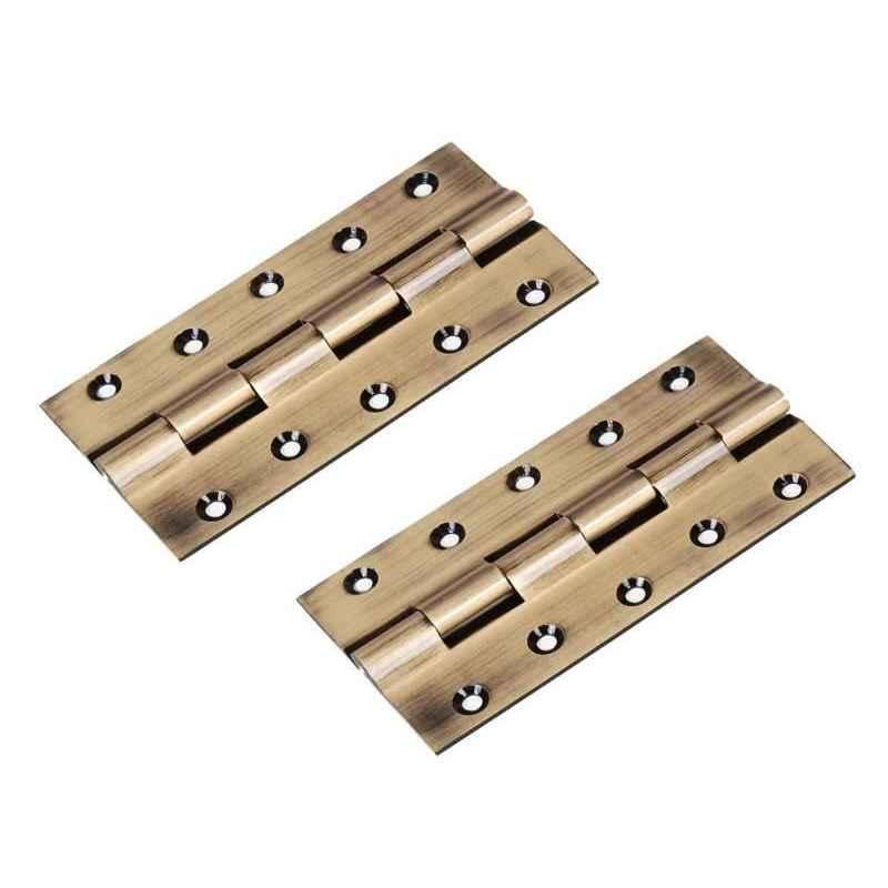 Smart Shophar 6x1.25x2 inch Brass Antique Railway Hinge, SHA10HG-RAIL-AN6X1.25X2-P2 (Pack of 2)