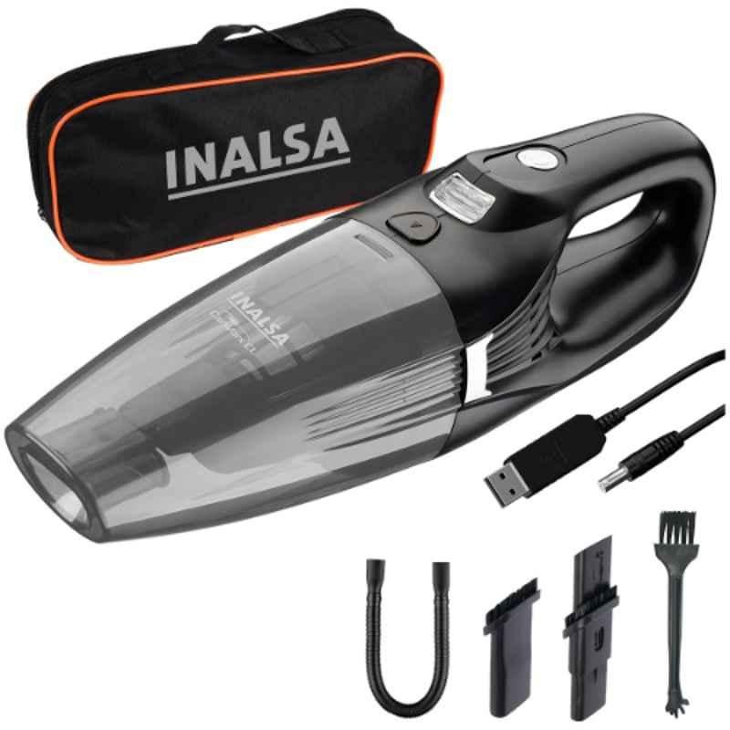 Inalsa CarWorx CL 2200mAh 5.5kPa 2-in-1 Wet & Dry Portable Cordless Black Handheld Mini Vacuum Cleaner with HEPA Filter