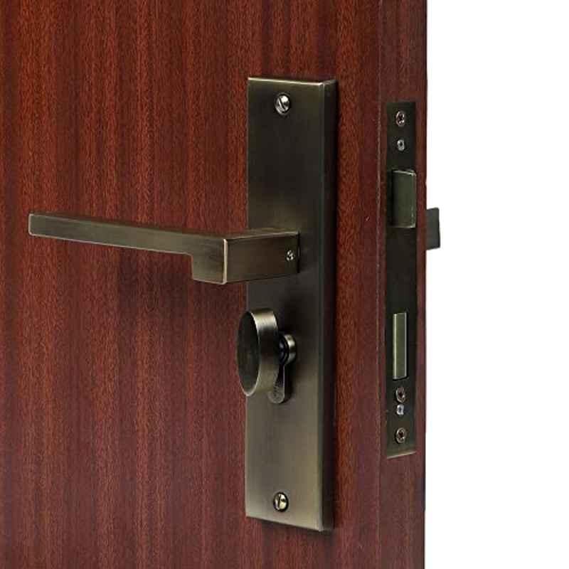 Handle Waala LB306 8 inch 60mm Stainless Steel Antique Brass Finish Cylindrical Plate One Side Key Mortise Door Lock Set