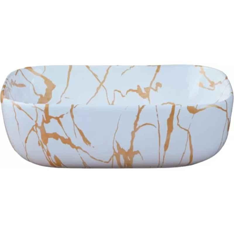 Hisre 45x33x12.7cm Ceramic White Table Top Wash Basin, SKT1051