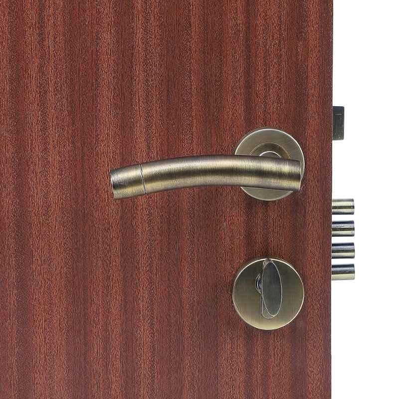 Handle Waala Rose MG-1101 60mm Stainless Steel Anitque Brass Finish One Side Key Cylindrical Plate Mortise Door Lock Set