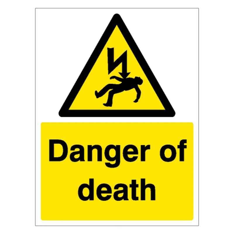 SUNSIGNS 150x100mm Vinyl Danger of Death Signage, SN0033VNLOTHPIXAD