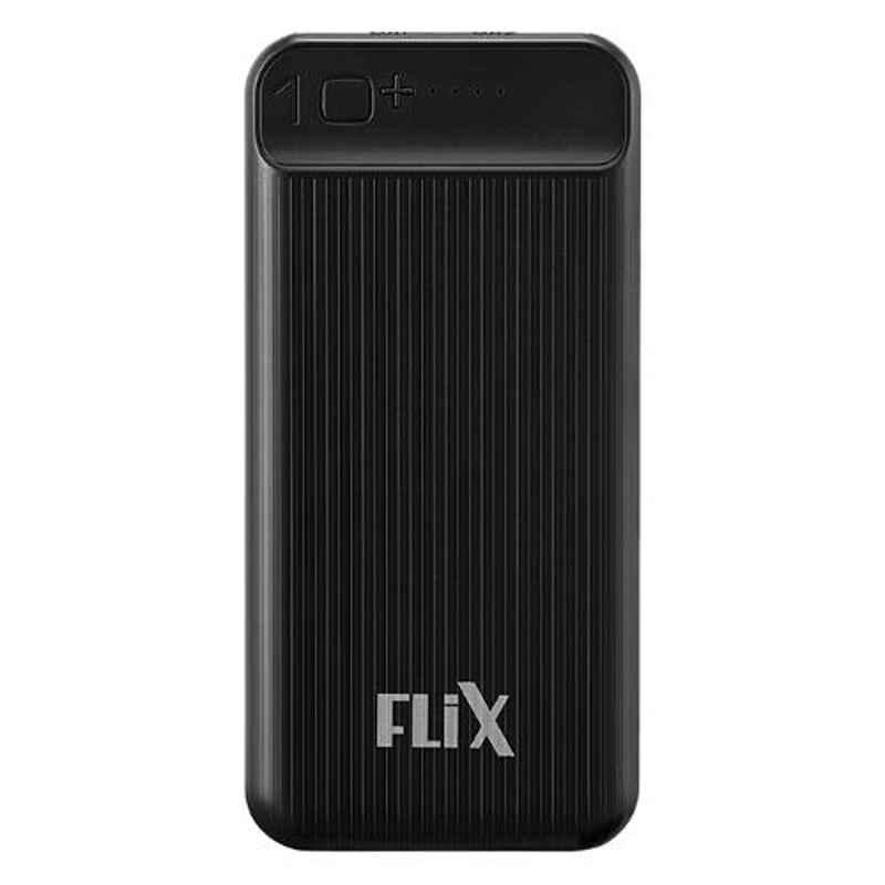 Flix Marathon 10000mAh Black Slim Power Bank, XPB-102P
