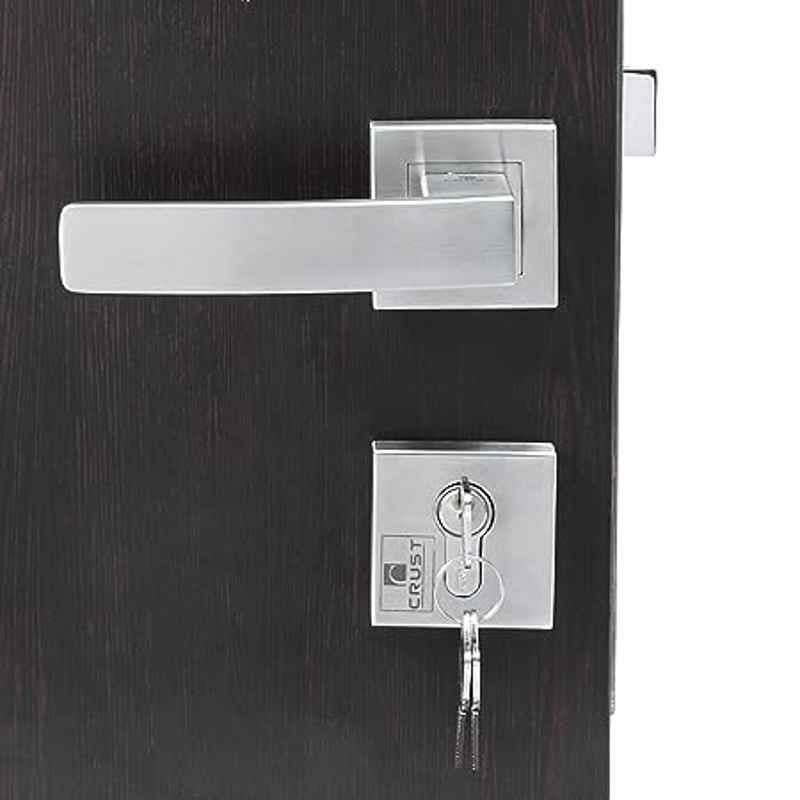 Handle Waala Rose LB-10001 60mm Stainless Steel Silver Both Side Key Mortise Door Lock Set