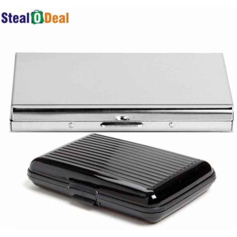 Stealodeal Waterproof Silver Metal & Multicolor Plastic Aluma Card Holder Set