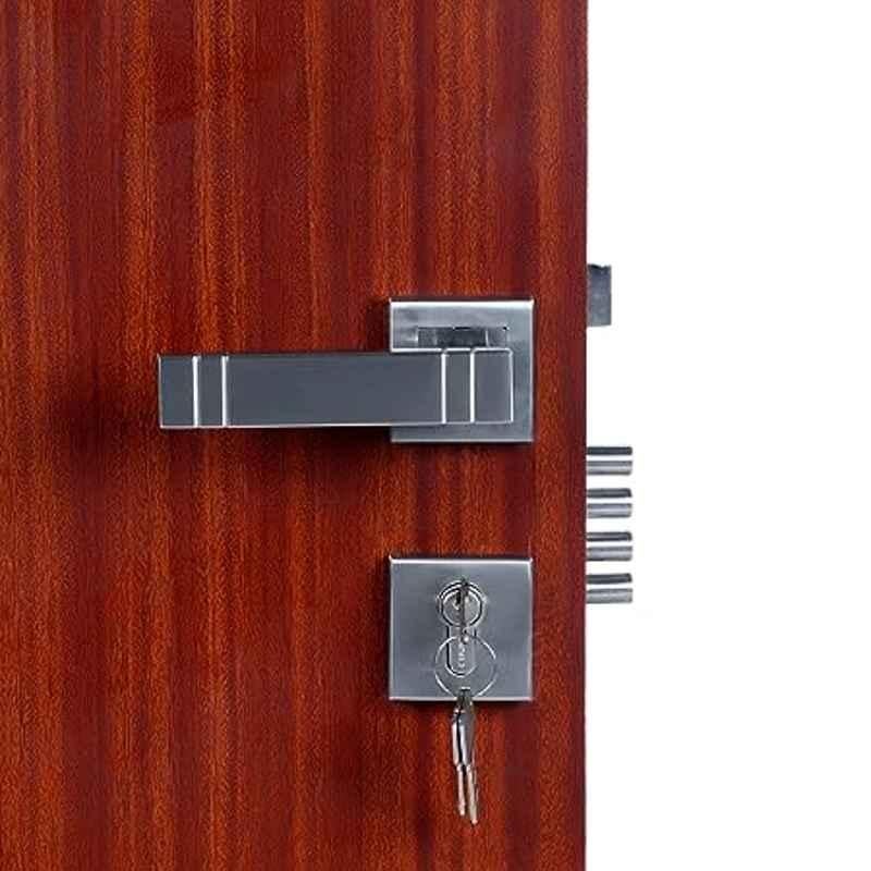 Handle Waala Rose Spacio Stainless Steel Silver One Side Key Mortise Door Lock Set