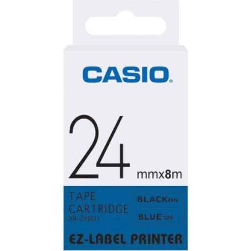 Casio XR-24BU1 24mm Label Printer Tape Cartridge, Length: 8 m