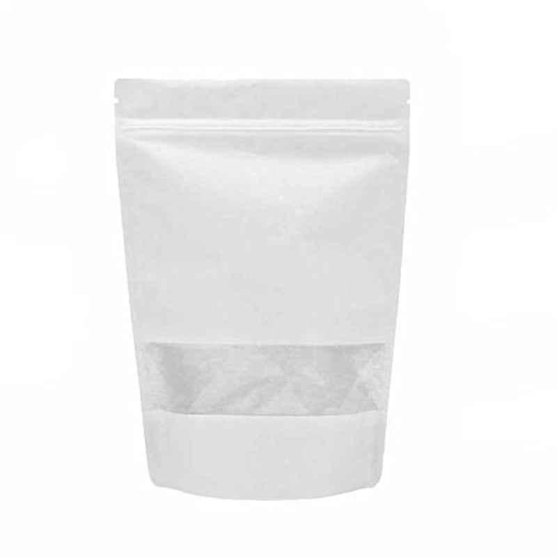 Deera 150x220mm Plastic Matte White Ziplock Standee Pouch (Pack of 50)