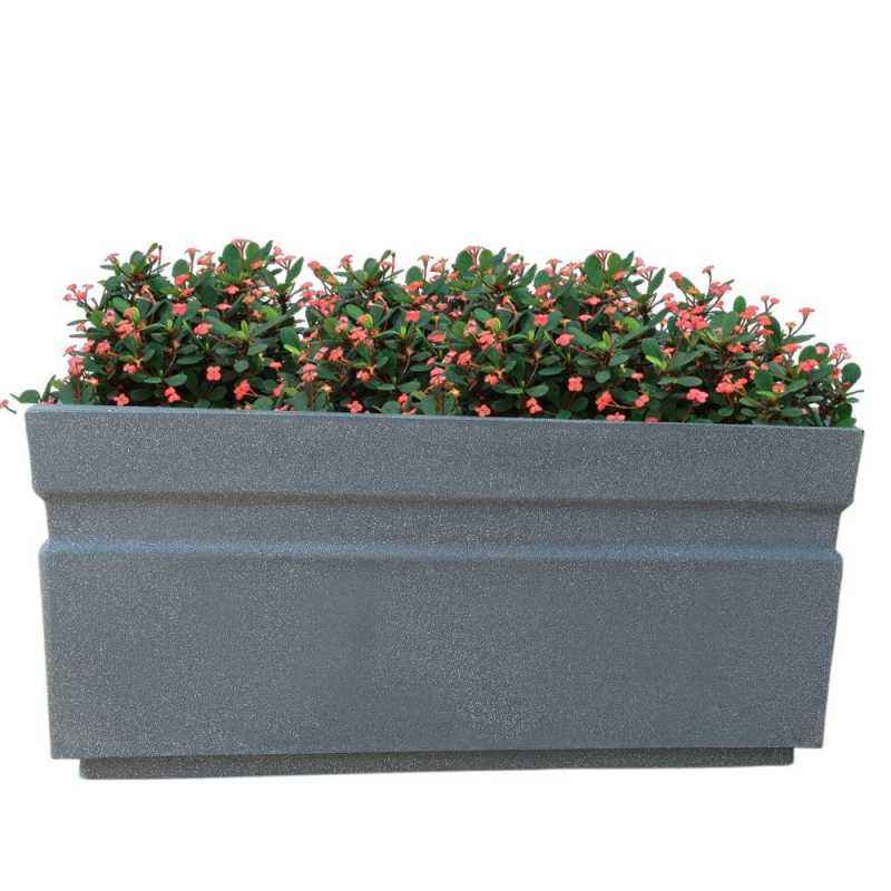 Fox B 11 Inch Rectangular Grey German Polymer Planter, GT 241111-G
