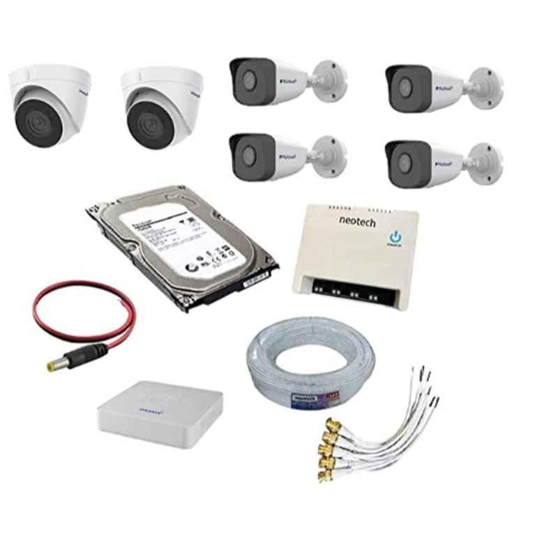 Prama 5MP 2 Pcs Bullet 4 Pcs Dome CCTV Camera Kit with 8 Channel DVR, 2TB Hard Disk & 70 m Wire