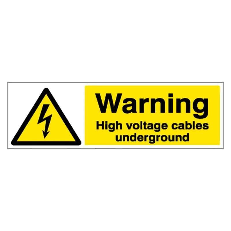 SUNSIGNS 600x200mm Vinyl & ACP Sheet Warning High Voltage Cables Underground Signage, SN0173VNLM3HPIFAM