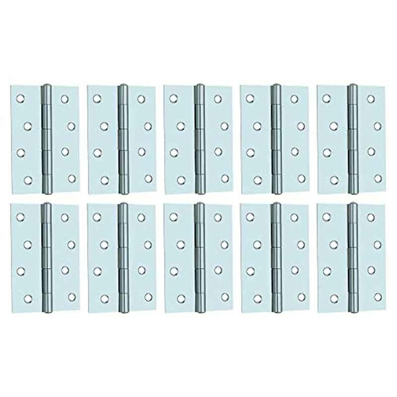 Screwtight 4 inch Iron Door & Cabinet Butt Hinge with Zinc Plated Finish, S170106BZP-10 (Pack of 10)