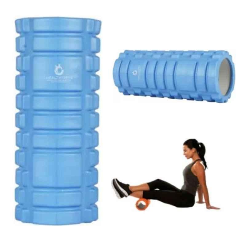 Healthtrek 33cm Blue Yoga Foam Roller for Back Pain